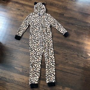PJ Couture Cheetah Print Fleece Adult Onesie